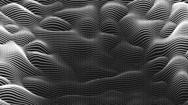 Nokta dalga ses dokusu. Soyut nokta arkaplanı. Teknolojik siber uzay arkaplanı