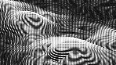 Nokta dalga ses dokusu. Soyut nokta arkaplanı. Teknolojik siber uzay arkaplanı