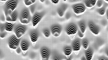 Nokta dalga ses dokusu. Soyut nokta arkaplanı. Teknolojik siber uzay arkaplanı