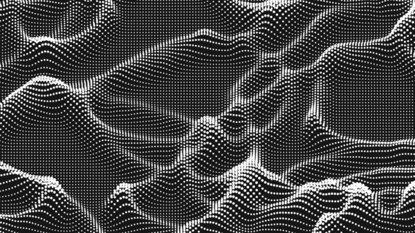 Текстура Точечных Волновых Потоков Абстрактный Фон Технологический Фон Киберпространства — стоковый вектор