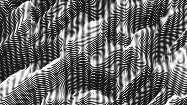 Nokta dalga ses dokusu. Soyut nokta arkaplanı. Teknolojik siber uzay arkaplanı