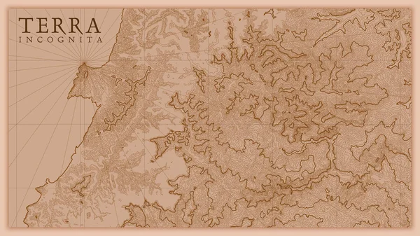 Ancient Abstract Earth Relief Old Map Vetor Conceitual Gerado Mapa — Vetor de Stock