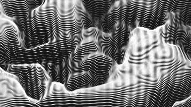 Nokta dalga ses dokusu. Soyut nokta arkaplanı. Teknolojik siber uzay arkaplanı