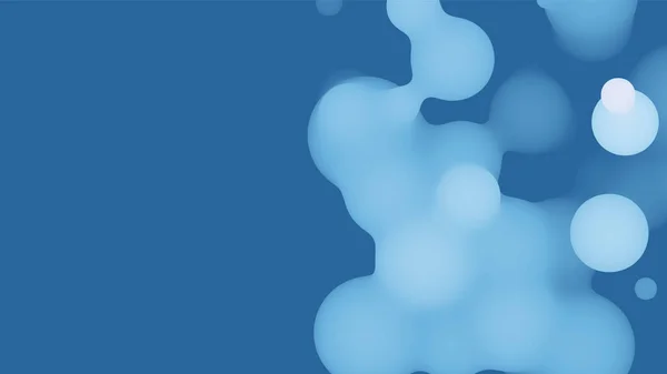 Résumé Metaball Fluide Forme Avec Des Boules Bleuâtres Gouttelettes Organiques — Image vectorielle