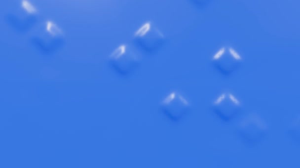 Μπλε Φόντο Ανάγλυφα Διαμάντια Πλαστική Κίνηση Εξώθησης Καθιστούν Κινούμενα Σχέδια — Αρχείο Βίντεο