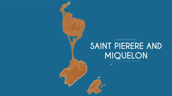 Τοπογραφικός Χάρτης Του Σαιν Πιέρ Και Μικελόν Γαλλία Λεπτομερής Υψομετρικός — Διανυσματικό Αρχείο