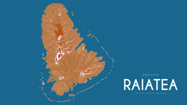 Topographic Map Raiatea Society Islands French Polynesia Pacific Ocean Vector — Archivo Imágenes Vectoriales