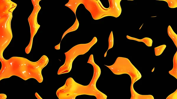 Fluid Metallic Drops Y2K Orange Background Dynamic Iridescent Retrowave Liquid — Stok fotoğraf