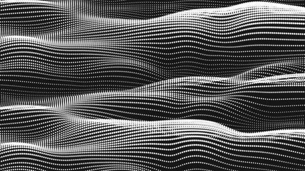 Точкова Хвиля Гладка Текстура Абстрактний Точковий Фон Технологічне Тло Кіберпростору — стоковий вектор