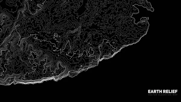 Vector Abstracto Mapa Relieve Tierra Mapa Elevación Conceptual Generada — Archivo Imágenes Vectoriales