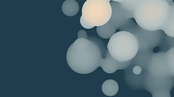 Forma Metaball Líquido Abstracto Con Bolas Pastel Oscuro Gotitas Orgánicas — Vector de stock