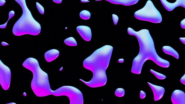 Fluid Metallic Drops Y2K Background Dynamic Iridescent Retrowave Liquid Forms — Stock video