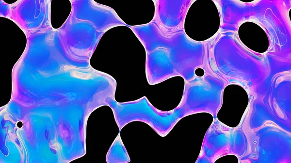 Fluid Color Glass Drops Y2K Background Holographic Dynamic Iridescent Retrowave — Stok fotoğraf