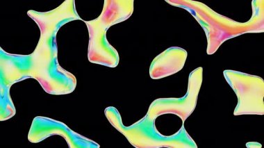 Fluid color glass drops y2k background. Holographic dynamic iridescent retrowave liquid forms
