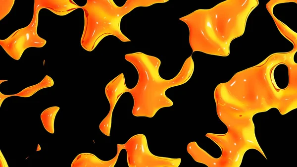 Fluid Metallic Drops Y2K Orange Background Dynamic Iridescent Retrowave Liquid — Stockfoto