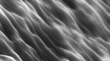 Nokta dalga çapraz dokusu. Soyut nokta arkaplanı. Teknolojik siber uzay arkaplanı