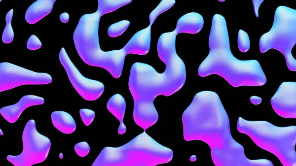 Fluid Metallic Drops Y2K Background Dynamic Iridescent Retrowave Liquid Forms — Stock fotografie