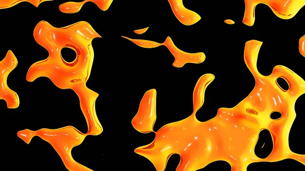 Fluid Metallic Drops Y2K Orange Background Dynamic Iridescent Retrowave Liquid — 스톡 사진