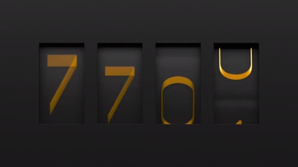 2023年のダークカウントダウンは黄金の数字に勝つ フリップボードは2023で回転して停止します 新年の3Dアニメーション — ストック動画