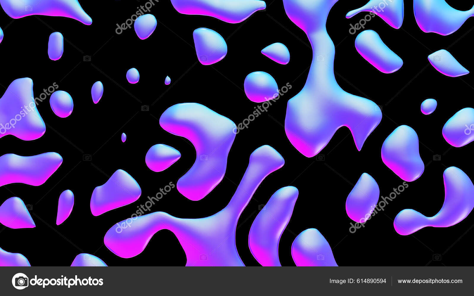 Fluid Metallic Drops Y2K Background Dynamic Iridescent Retrowave