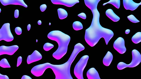 Fluid Metallic Drops Y2K Background Dynamic Iridescent Retrowave Liquid Forms — Stock fotografie