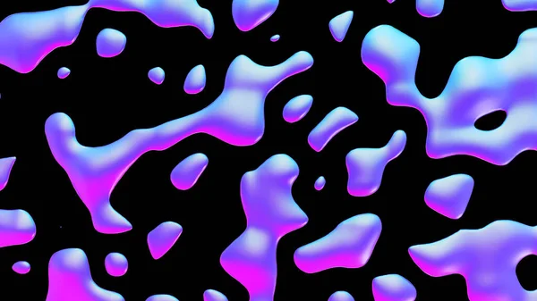 Fluid Metallic Drops Y2K Background Dynamic Iridescent Retrowave Liquid Forms — 스톡 사진