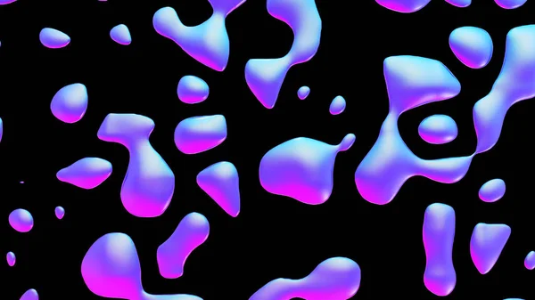 Fluid Metallic Drops Y2K Background Dynamic Iridescent Retrowave Liquid Forms — Fotografia de Stock