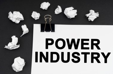 Sanayi konsepti. Siyah arka planda, üzerinde 