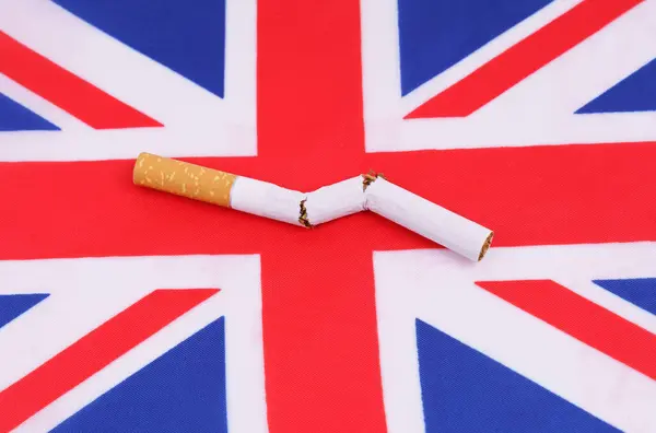 개념이 영국의 국기에는 담배가 흡연으로 상징으로 묘사되어 — 스톡 사진