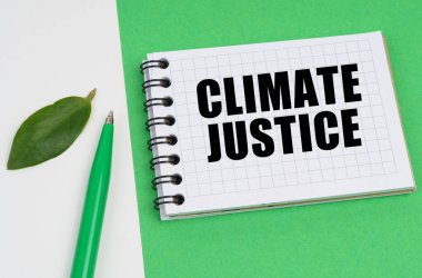 Ekolojik kavram. Beyaz-yeşil arka planda bir kalem, bir bitki yaprağı ve üzerinde 