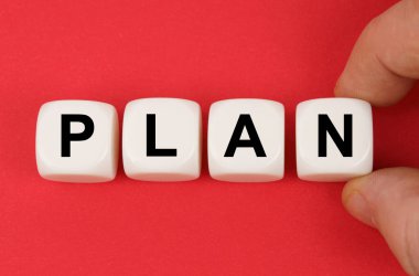 İş ve finans. Kırmızı yüzeyde, üzerinde 