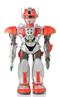 oyuncak robot izole beyaz zemin üzerine