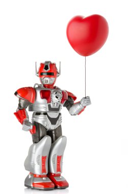Robot holding kırmızı kalp