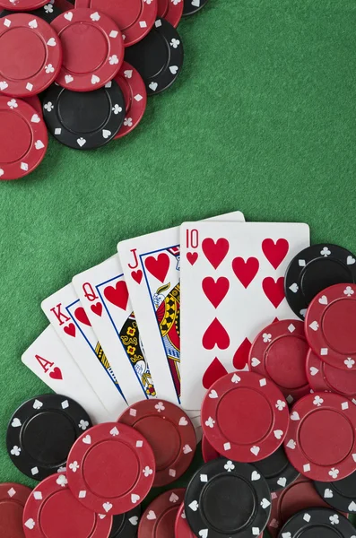 Ganhar mão de poker — Fotografia de Stock