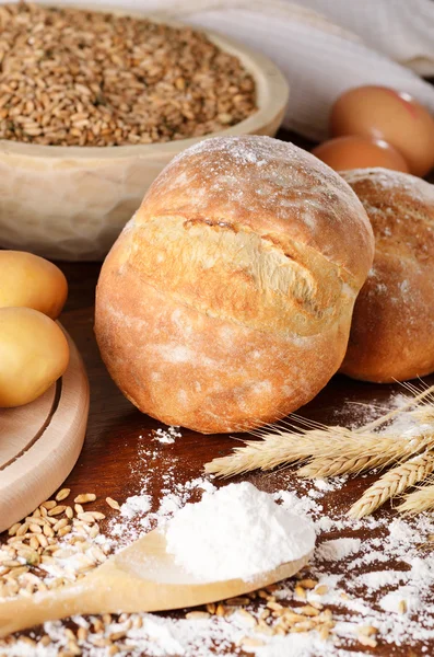 Homemade bread scene — Stock Photo, Image