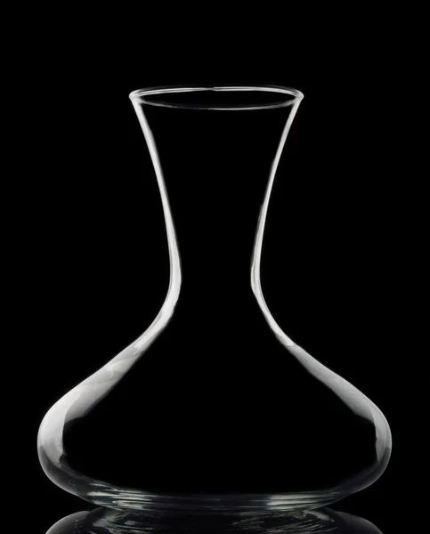 Prázdná láhev na černém pozadí — Stock fotografie