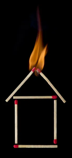 Ogień ubezpieczenia dla Twojego domu — Zdjęcie stockowe