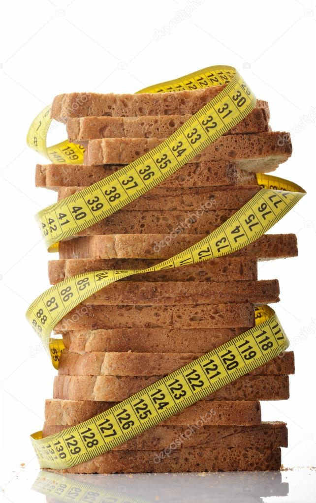 Bread with measure tape indicating weight loss