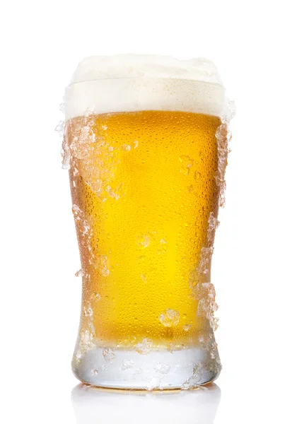 Frosty pint glass of beer — Stock Photo, Image