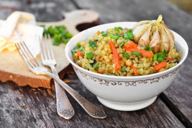 vegan bulgur pilavı