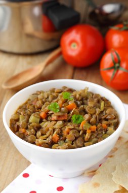 sebzeler vejetaryen yemek - yeşil mercimek
