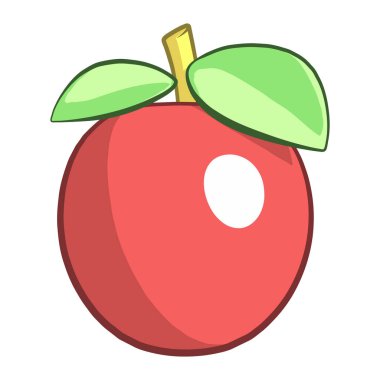 Bu çizgili basit bir kırmızı elma meyvesi çizgi film vektörü.