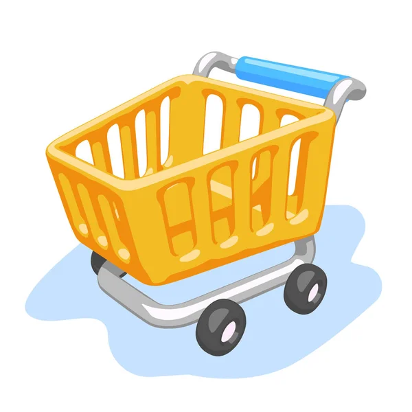 Shopping Cart Vector Flat Shaded Design — Stock Vector