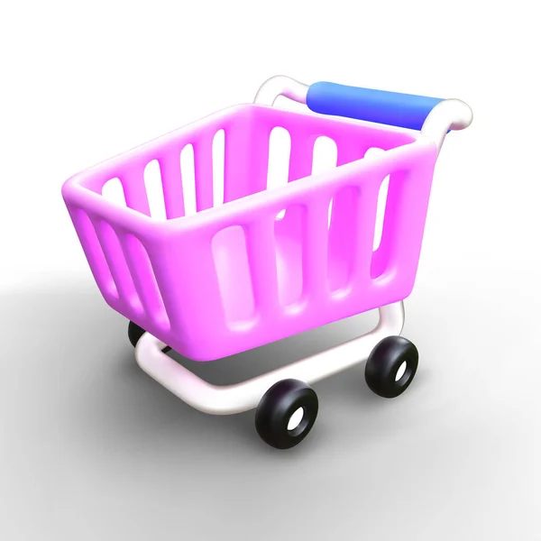 Shopping Cart Rendering Design Which Has Been Converted Vector Mesh — Stock Vector