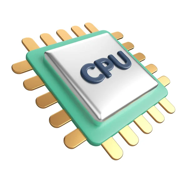 Processor Render Icon Jpg Файл Высокого Разрешения Выделенный Белом Фоне — стоковое фото