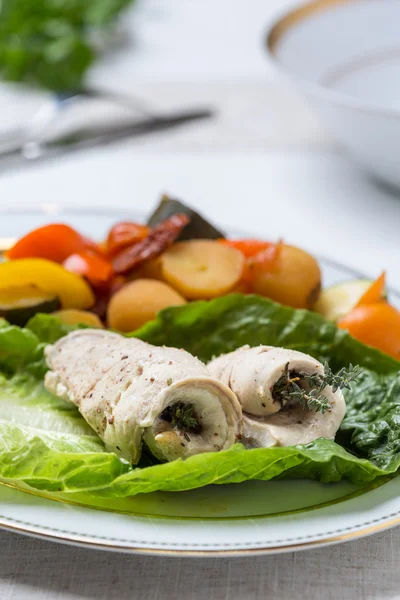 Fish rolls with vegetables — Stock Photo, Image