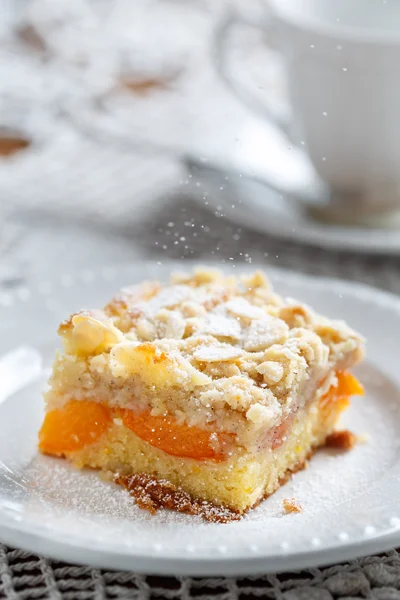 Peach pie slice — Stock Photo, Image