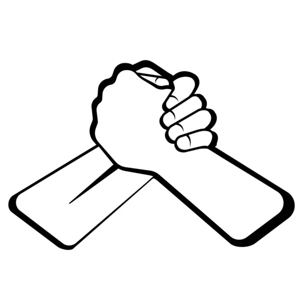 Güçlü tokalaşma arkadaşlık vektörü çizimi beyaz arkaplanda izole edildi