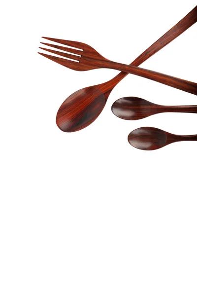 Wooden spoon and fork — Stock Photo, Image