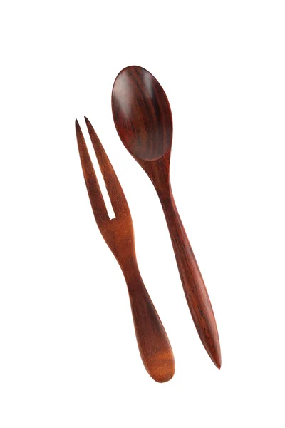 Wooden spoon and fork — Stock Photo, Image